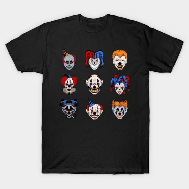 Horror Clowns T-Shirt by Luve